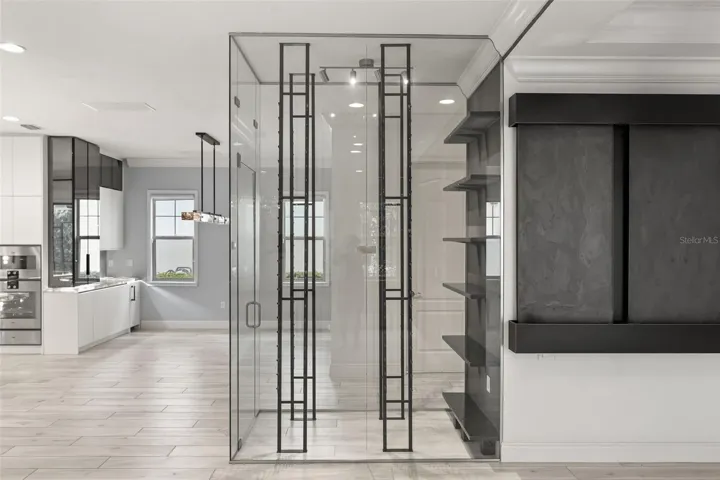 Custom glass enclosure for wine room