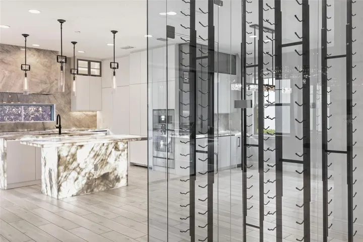 Custom glass enclosure for wine room