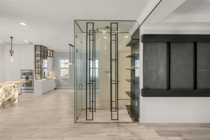 Custom glass enclosure for wine room