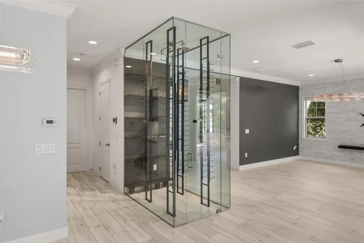 Custom glass enclosure for wine room