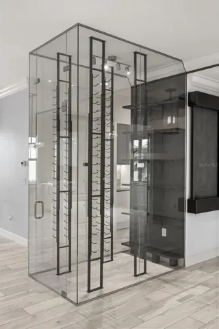 Custom glass enclosure for wine room