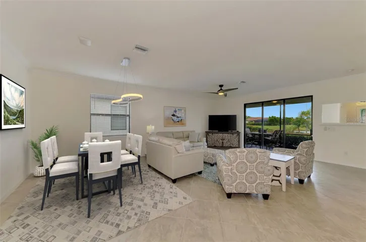 Virtually staged dining room (only room virtually staged)