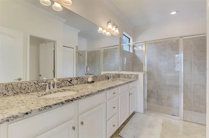 Your master bath offers an oversize shower.