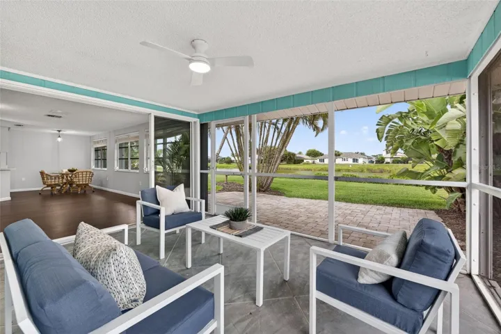 Lanai Overlooks Patio and  Lake