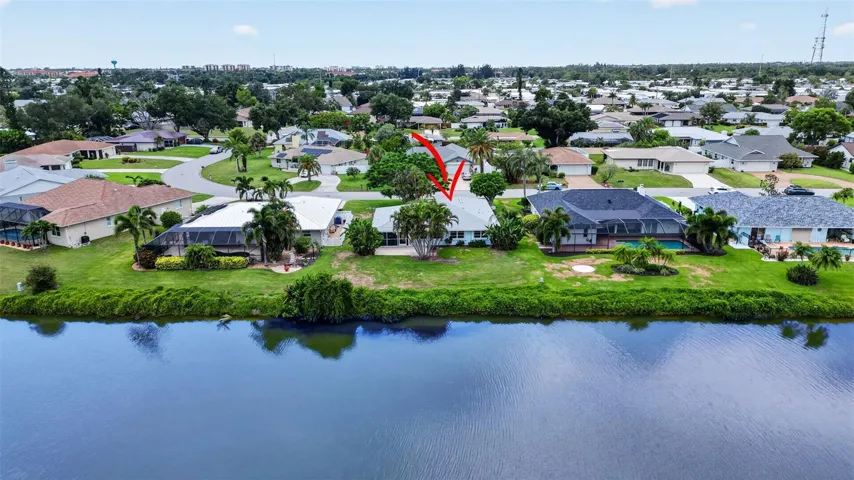 Aerial View of Home on Lake