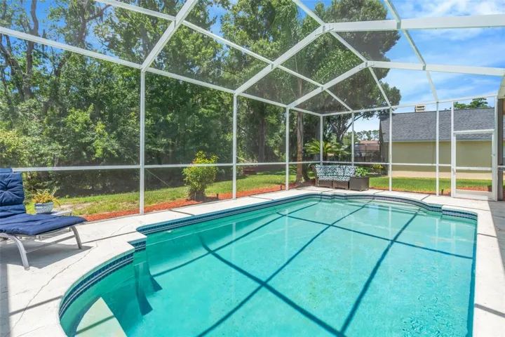Pool and wooded view