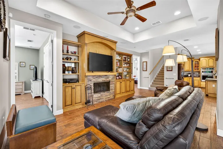 Family Room with Custom Built in Entertainment Center