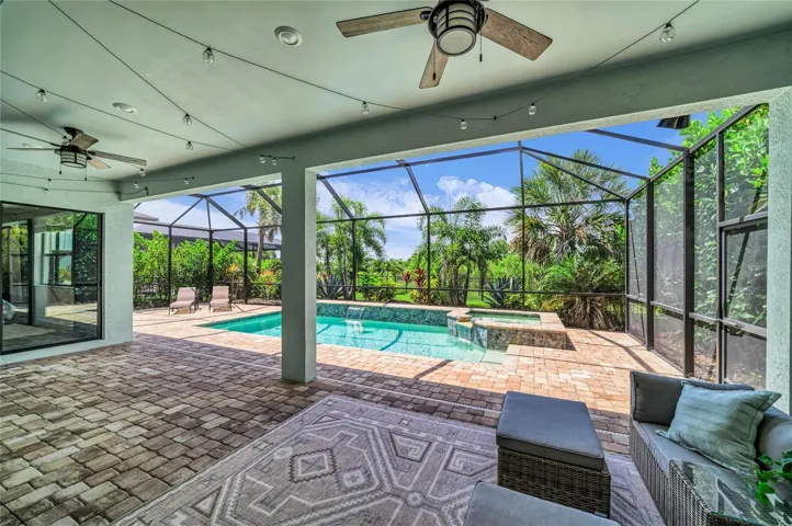 Ample covered lanai space with outdoor kitchen rough-in