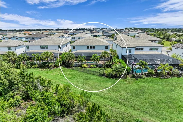 Fully fenced in yard on a private preserve homesite.
