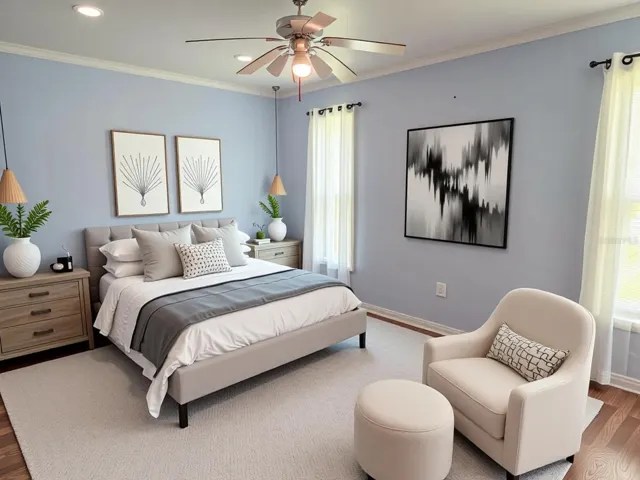 Virtual staged bedroom