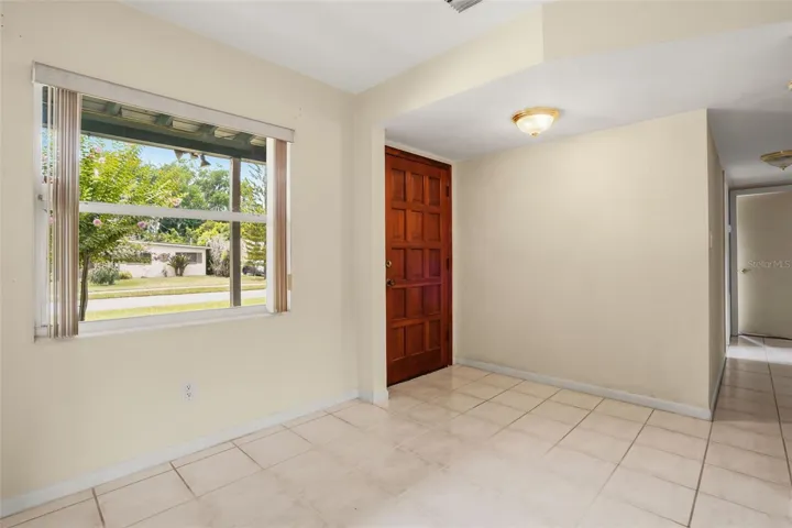 dining area to front door