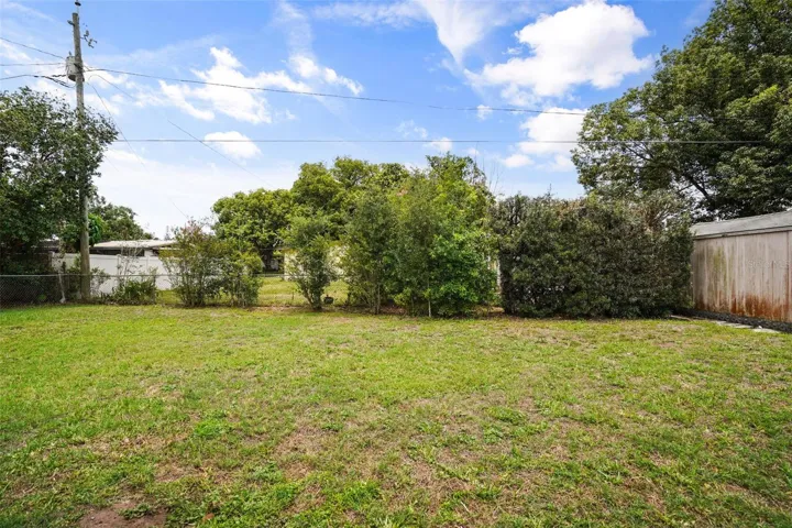 large fenced backyard