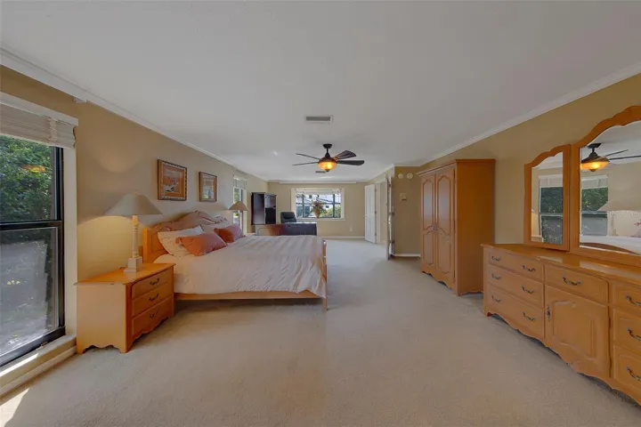 Large master with a double door entry