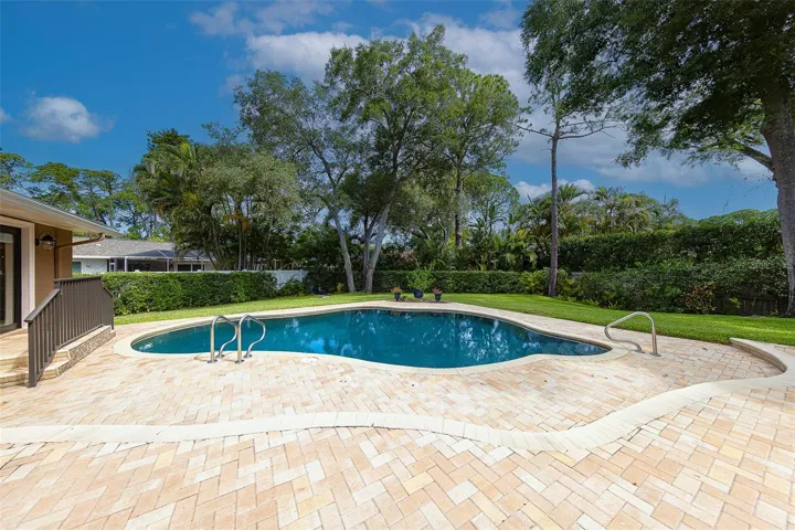 Gorgeous backyard with salt water, pebble tec pool