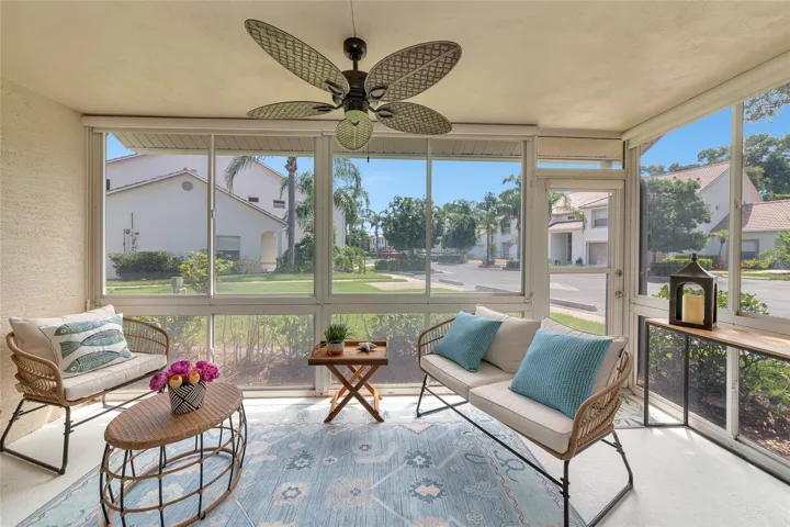 Sun room with shades up
