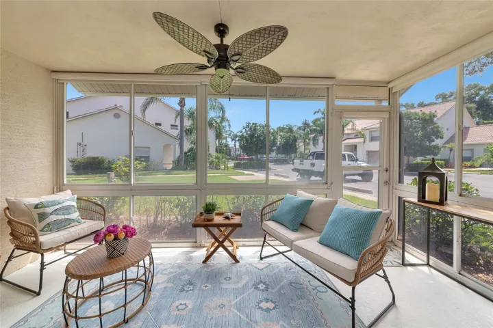 Sun room with shades up