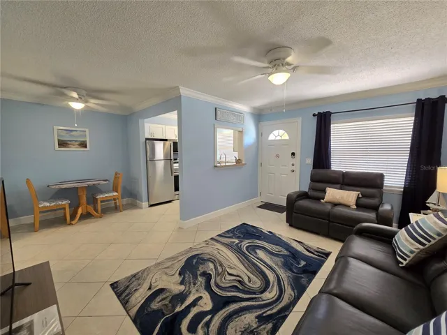 The bright open floorplan is very spacious and the beachy colors and decor create a tranquil space.