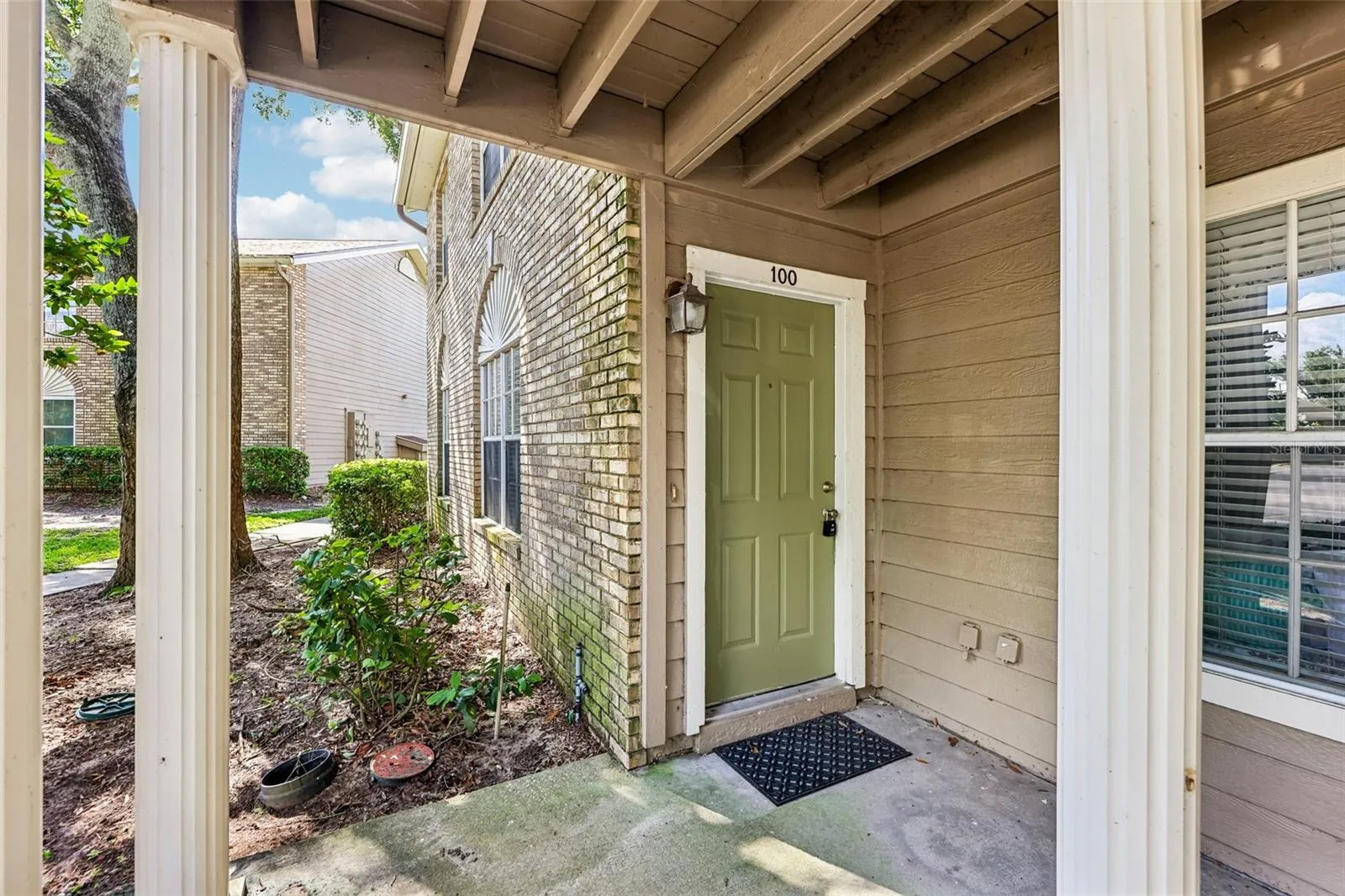 Covered front entry.