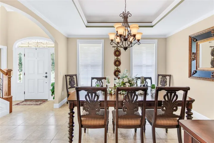 front door with dining room on your left as you enter the home