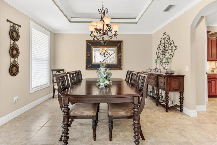 room for a large dining table + matching furniture