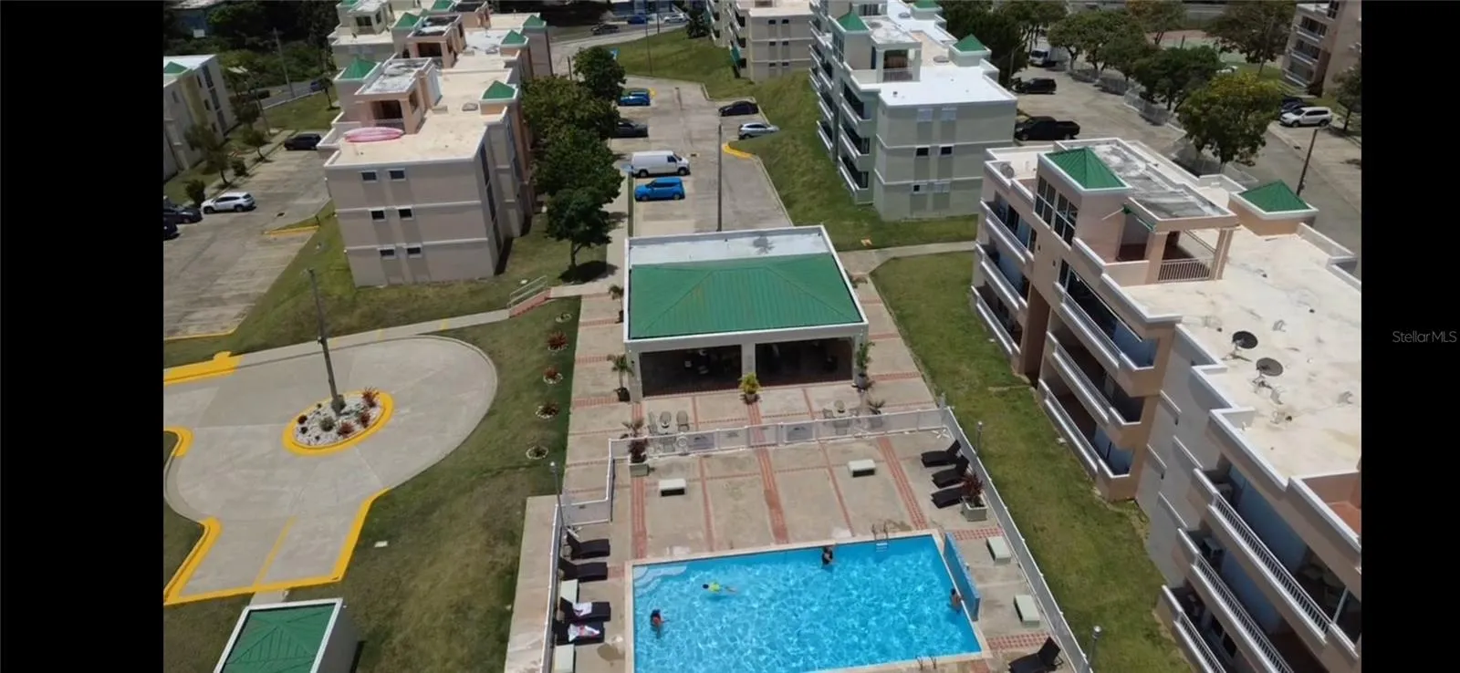 Aerial view of swimming pool