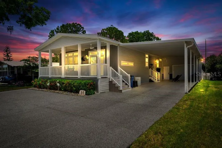 Night view of this beautiful home