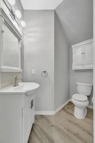 The half bathroom downstairs