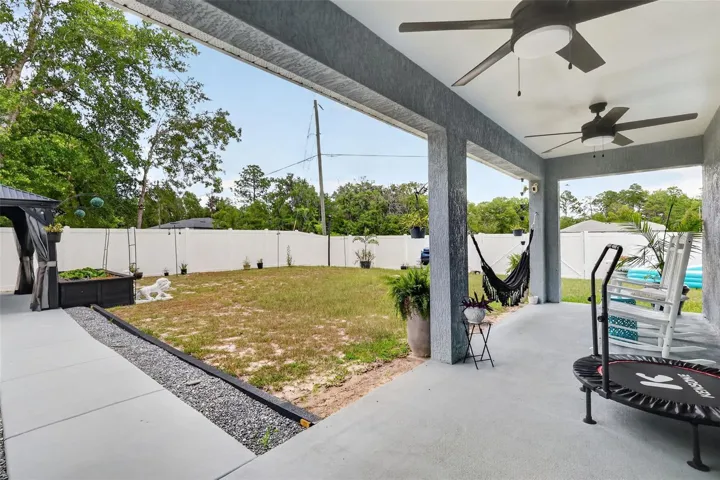 Covered Lanai with Pathway to Covered Gazebo