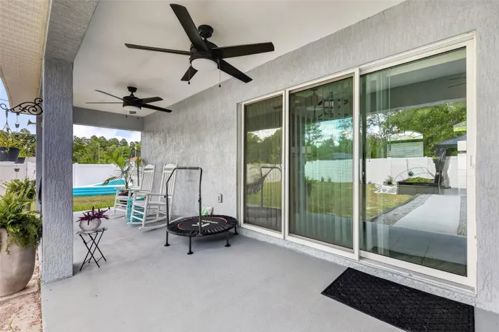 Covered Lanai with Ceiling Fans