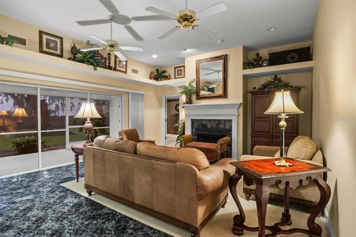 Another view of the family room with large slider to the lanai