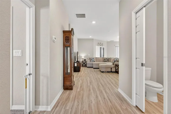 Half bathroom through pocket door