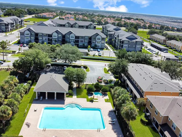 Aerial View of the Community Pool, Cabana and Jaccuzzi