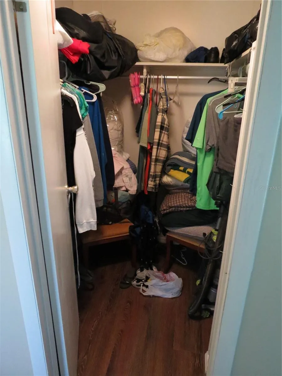 walk in closet in master bedroom