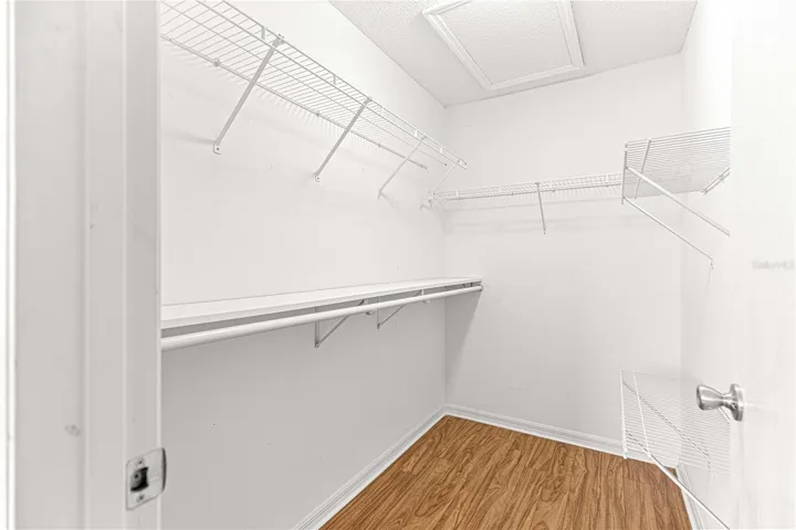Spacious master bedroom walk-in closet