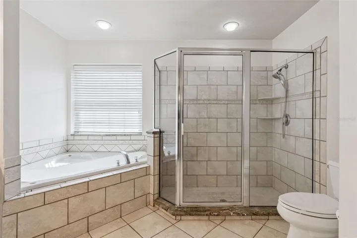 Primary Bath with soaking tub &amp; separate shower.