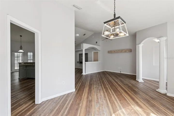 Dining Room has easy access to living areas and kitchen.