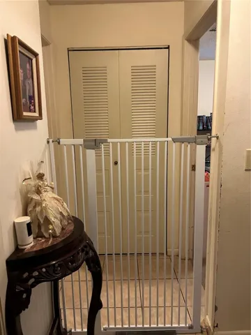 Hall with kitty door and AC closet