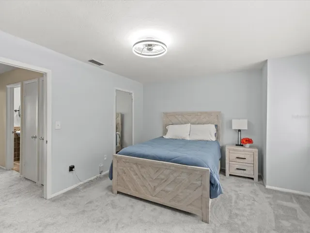 Primary bedroom with walk in closet