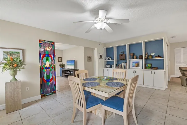 Dining area staged