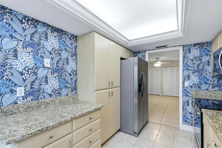 Kitchen with new refrigerator