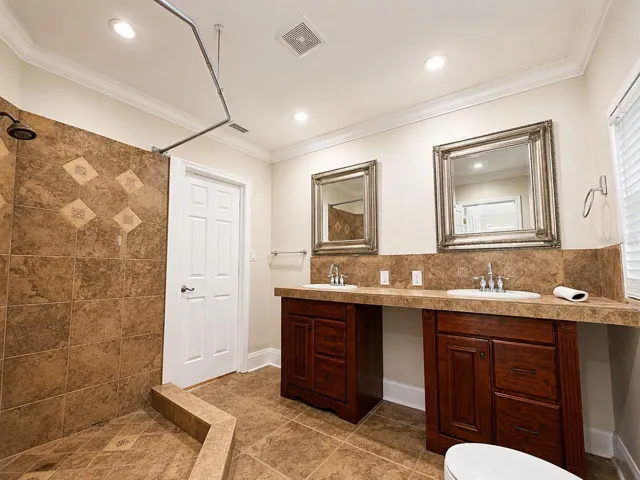 primary bathroom dual vanity