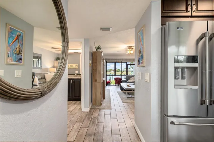 Foyer with a water view.