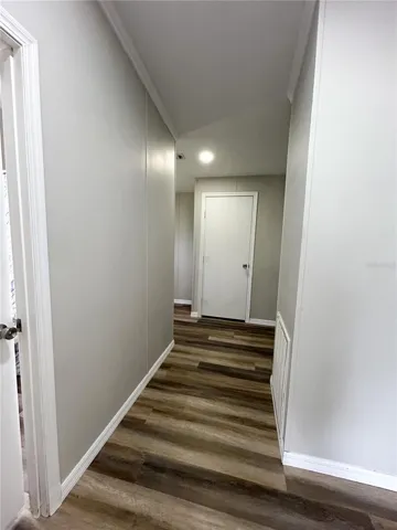 Laundry hallway to side exit door