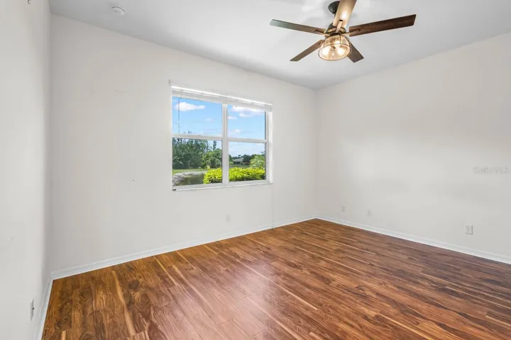 Master Bedroom with view of Pond
