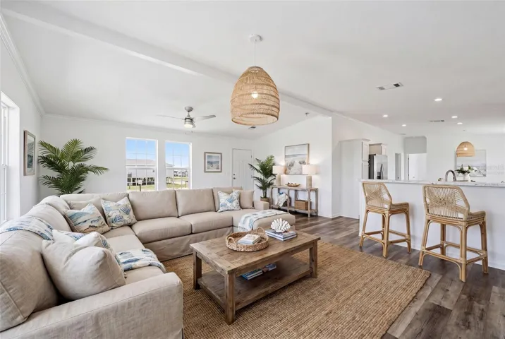 Living room virtually staged