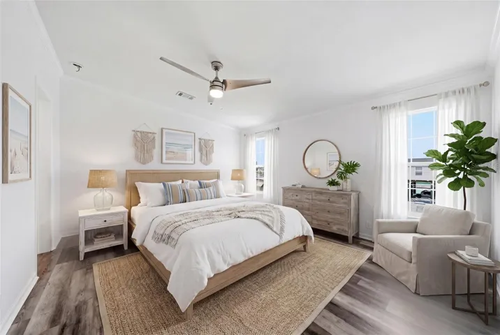 Primary bedroom virtually staged