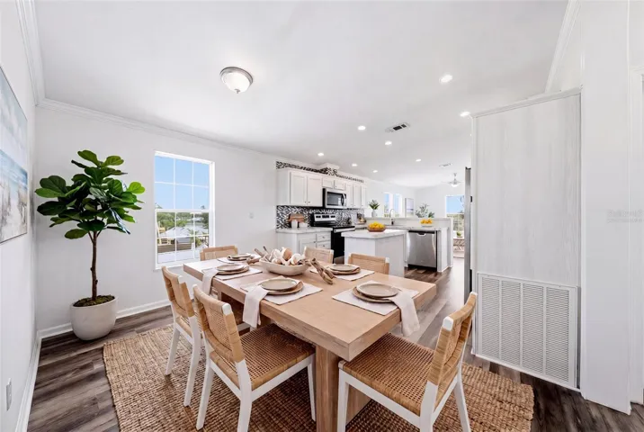 Dining room virtually staged