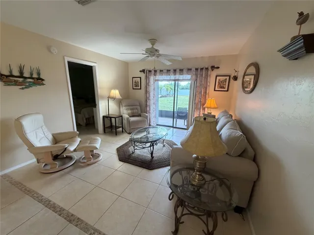 Living Room with Tile Flooring, Sliders to the Lanai