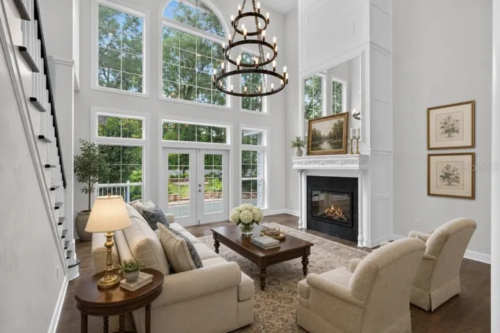 STAGED GREAT ROOM, FRENCH DOORS TO DECK