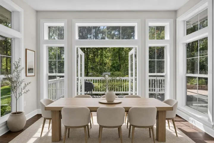 STAGED BREAKFAST ROOM OPENS TO DECK